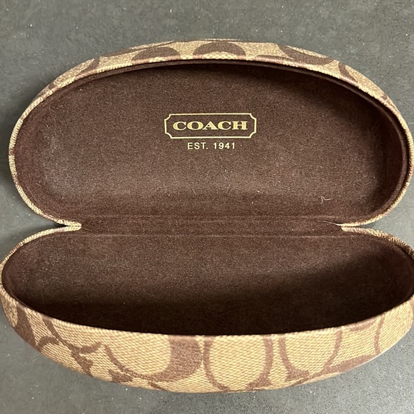 Authentic Coach Logo Glass Case. Brown. Made for eye glasses or sunglasses. - Picture 4 of 7